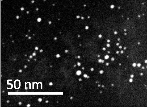 Example TEM image of Grove Gold-PVP Red nanoparticles